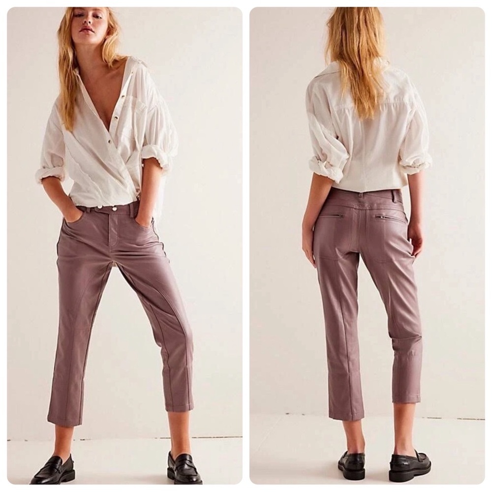Free People Cropped Pants in Dusty Mauve
